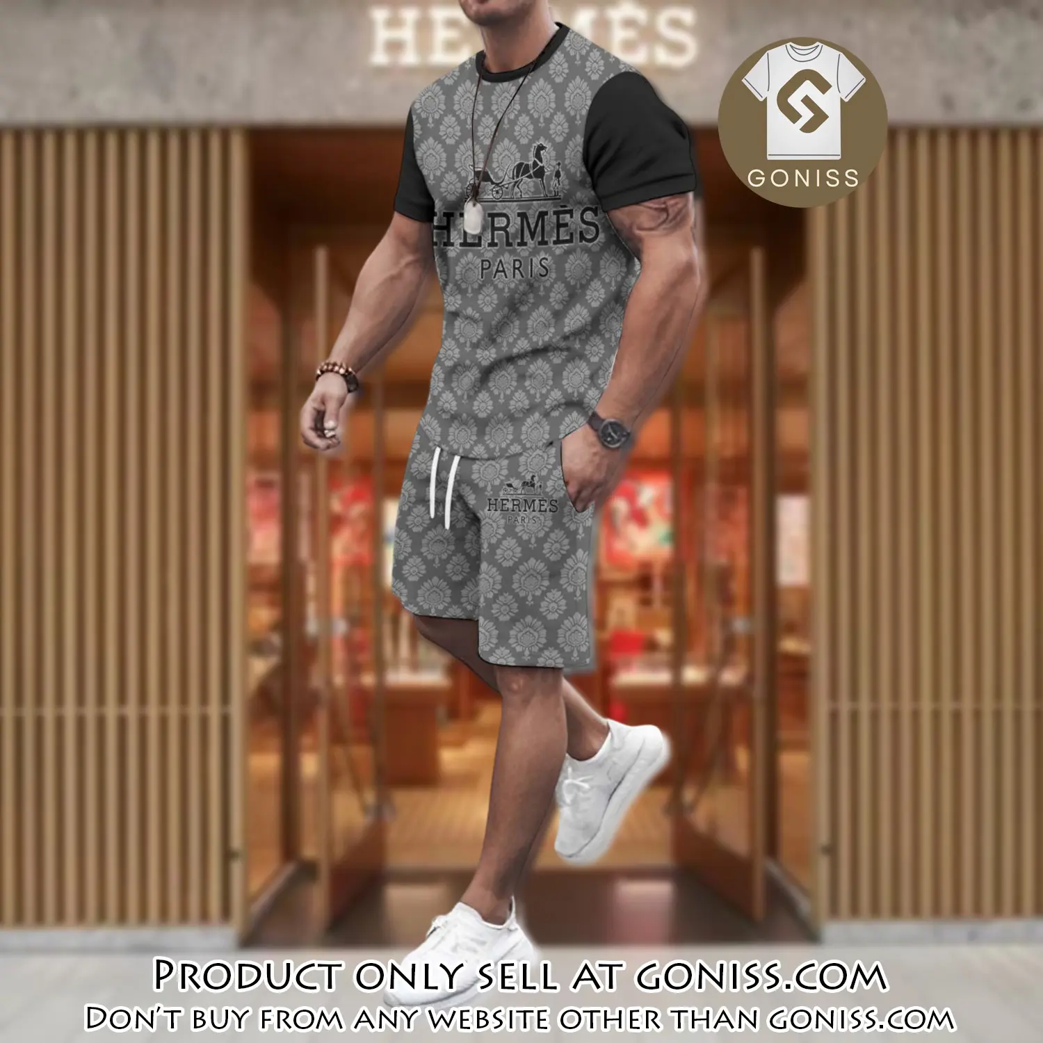 Hermes combo unisex tshirt & short limited luxury outfit cts1110 gn0441441